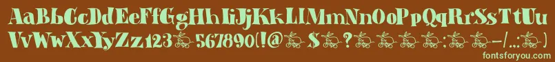 DkAardvarkDreams Font – Green Fonts on Brown Background