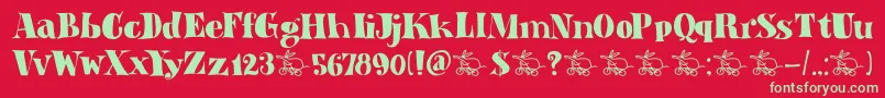 DkAardvarkDreams Font – Green Fonts on Red Background