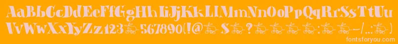 Czcionka DkAardvarkDreams – różowe czcionki na pomarańczowym tle