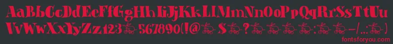 DkAardvarkDreams Font – Red Fonts on Black Background