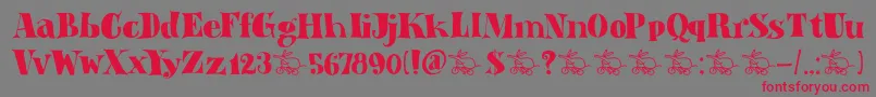 DkAardvarkDreams Font – Red Fonts on Gray Background