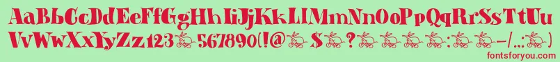 DkAardvarkDreams Font – Red Fonts on Green Background