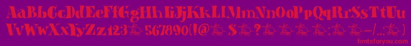 DkAardvarkDreams Font – Red Fonts on Purple Background