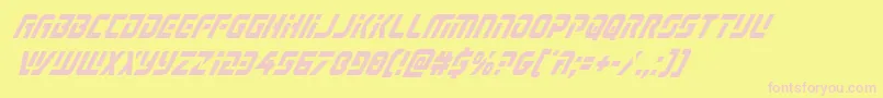 Legiosabinacondital-Schriftart – Rosa Schriften auf gelbem Hintergrund