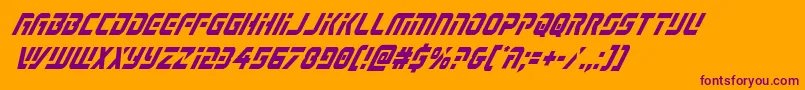 Legiosabinacondital-Schriftart – Violette Schriften auf orangefarbenem Hintergrund