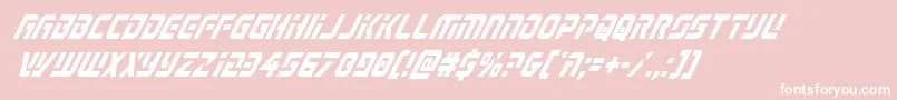 Legiosabinacondital-Schriftart – Weiße Schriften auf rosa Hintergrund