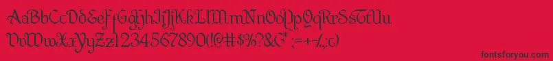 Quillswordlight Font – Black Fonts on Red Background