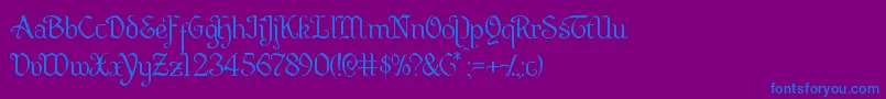 Quillswordlight Font – Blue Fonts on Purple Background