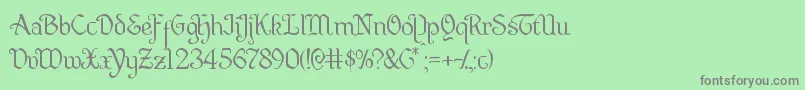 Quillswordlight Font – Gray Fonts on Green Background