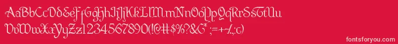 Quillswordlight Font – Pink Fonts on Red Background