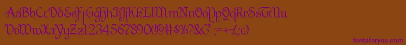 Quillswordlight Font – Purple Fonts on Brown Background