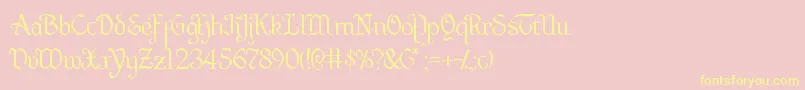 Quillswordlight Font – Yellow Fonts on Pink Background