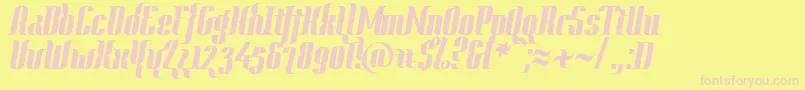 ContextHeavy-fontti – vaaleanpunaiset fontit keltaisella taustalla
