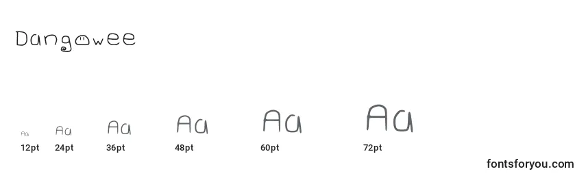 Размеры шрифта Dangowee