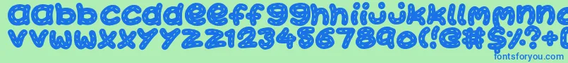 KawaiiStitch Font – Blue Fonts on Green Background