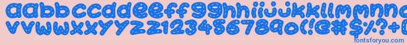 KawaiiStitch Font – Blue Fonts on Pink Background