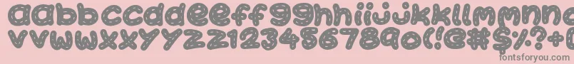 KawaiiStitch Font – Gray Fonts on Pink Background