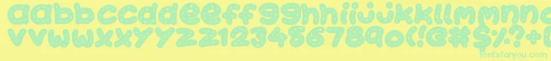 KawaiiStitch Font – Green Fonts on Yellow Background