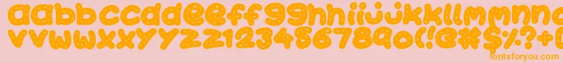 KawaiiStitch Font – Orange Fonts on Pink Background