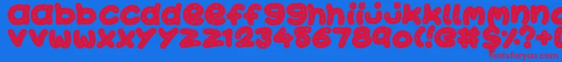 フォントKawaiiStitch – 赤い文字の青い背景