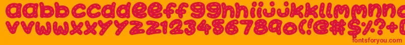 KawaiiStitch Font – Red Fonts on Orange Background