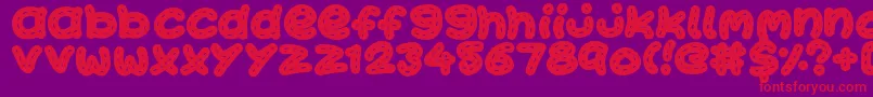 KawaiiStitch Font – Red Fonts on Purple Background