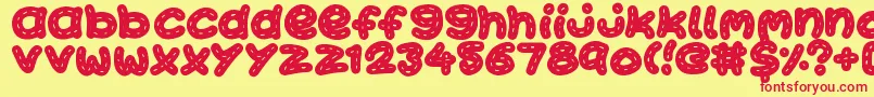 KawaiiStitch Font – Red Fonts on Yellow Background