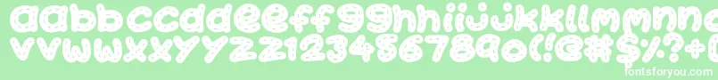 KawaiiStitch Font – White Fonts on Green Background
