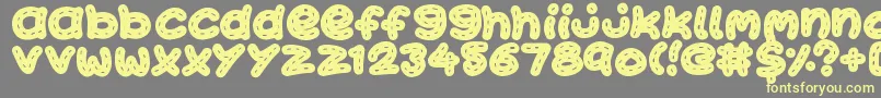 KawaiiStitch Font – Yellow Fonts on Gray Background