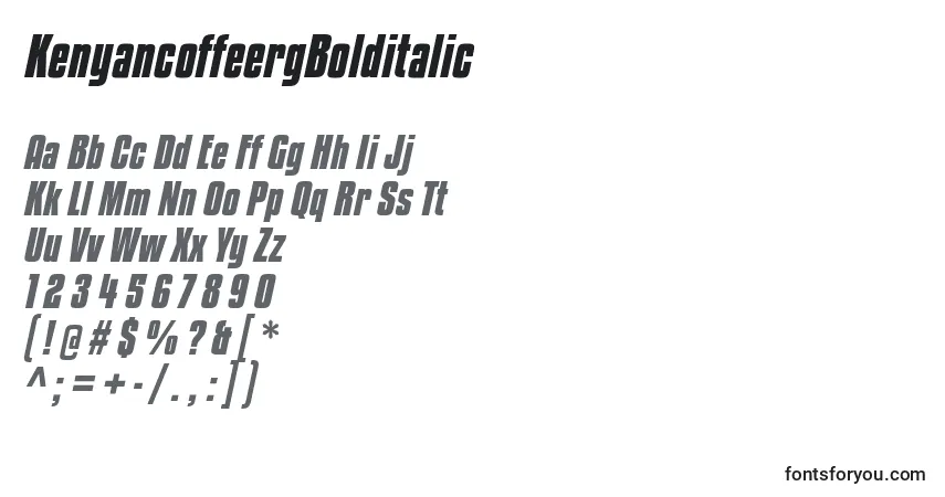 KenyancoffeergBolditalic-fontti – aakkoset, numerot, erikoismerkit