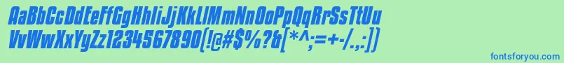 KenyancoffeergBolditalic Font – Blue Fonts on Green Background