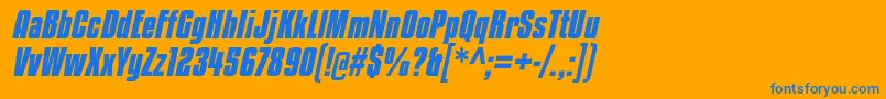 KenyancoffeergBolditalic Font – Blue Fonts on Orange Background