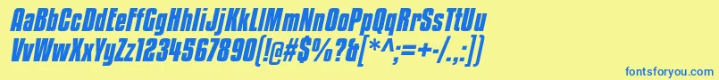 KenyancoffeergBolditalic Font – Blue Fonts on Yellow Background