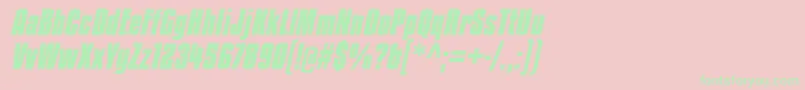 Fonte KenyancoffeergBolditalic – fontes verdes em um fundo rosa