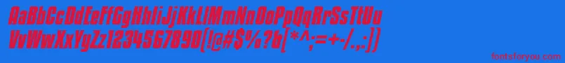 KenyancoffeergBolditalic Font – Red Fonts on Blue Background