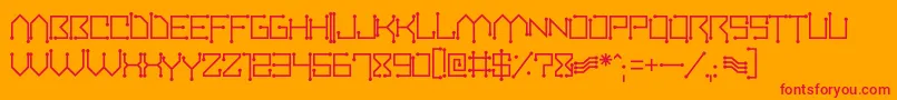 Police Circuitboard – polices rouges sur fond orange