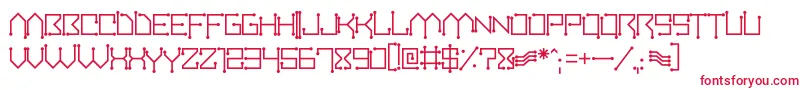 Circuitboard Font – Red Fonts on White Background
