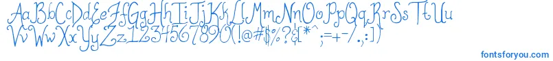Шрифт DjbToBeContinued – синие шрифты на белом фоне