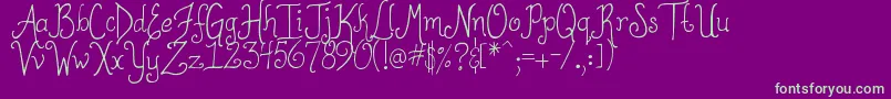 DjbToBeContinued-fontti – vihreät fontit violetilla taustalla