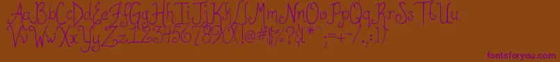 DjbToBeContinued Font – Purple Fonts on Brown Background