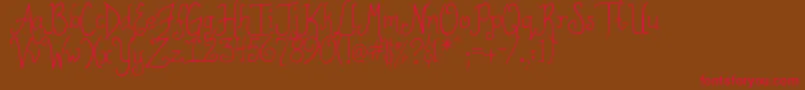 DjbToBeContinued Font – Red Fonts on Brown Background