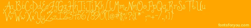 DjbToBeContinued-Schriftart – Gelbe Schriften auf orangefarbenem Hintergrund
