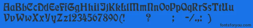 Badmann-Schriftart – Schwarze Schriften auf blauem Hintergrund