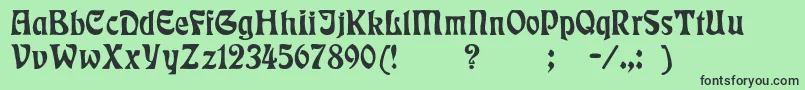 フォントBadmann – 緑の背景に黒い文字