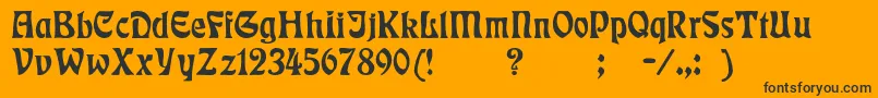 Czcionka Badmann – czarne czcionki na pomarańczowym tle