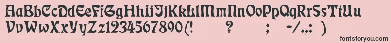 Badmann-Schriftart – Schwarze Schriften auf rosa Hintergrund