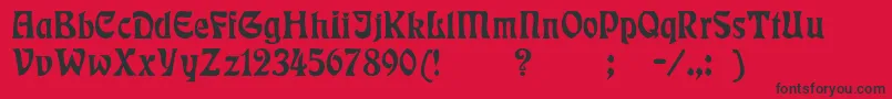 Fonte Badmann – fontes pretas em um fundo vermelho