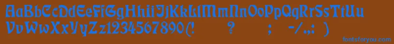 Badmann Font – Blue Fonts on Brown Background