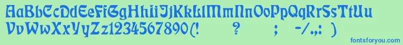Шрифт Badmann – синие шрифты на зелёном фоне