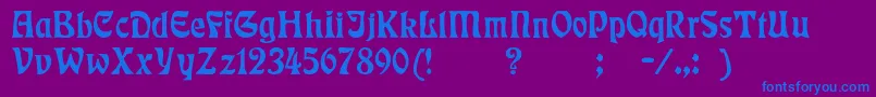 Badmann-fontti – siniset fontit violetilla taustalla